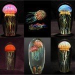 Glass jellyfish sculptures