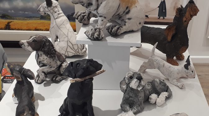 Ceramic Dog Sculptures