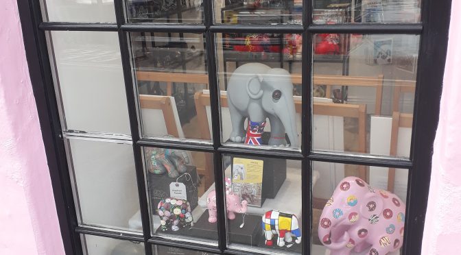 Elephant Parade in front window