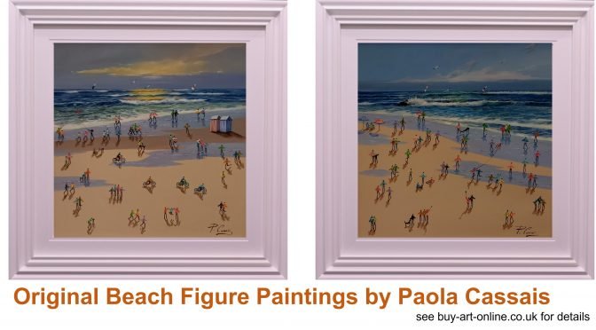 Original Beach Figure Paintings from Paola Cassais
