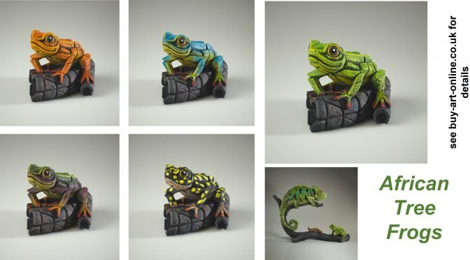 New Edge Sculpture Releases of African Tree Frogs and Chameleons in Bright Colours