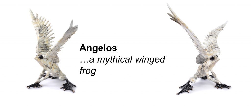 angelos-winged-frog sculpture