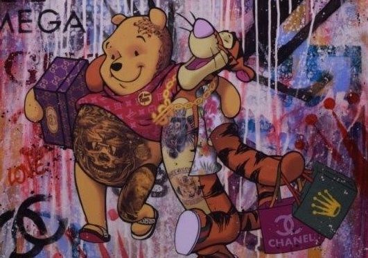 Winnie & Tigger is a superb original painting under resin from Gary McNamara