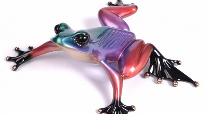Ammolite – a new limited edition multi coloured bronze frog from Tim Cotterill