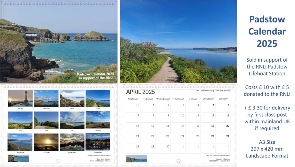 Padstow Calendar 2025 in aid of RNLI Padstow Lifeboat