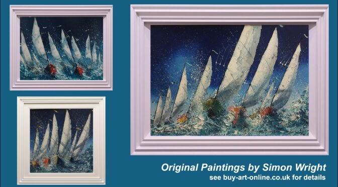 Original all action paintings of sailing boats