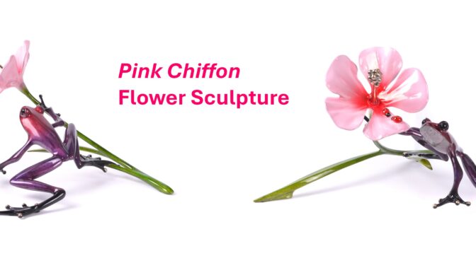 New pink bronze flower sculpture